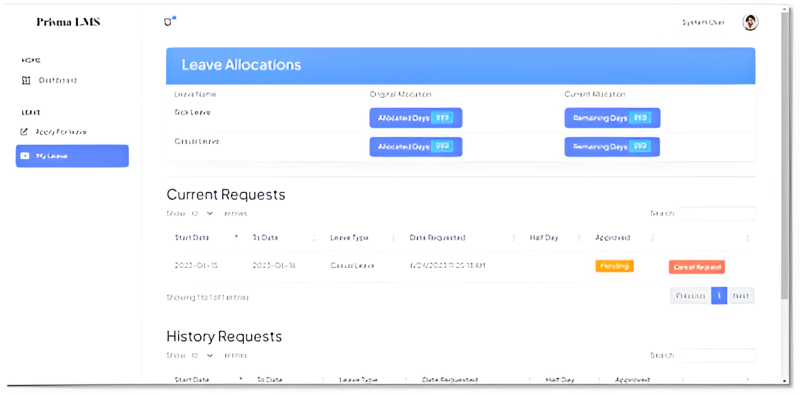 Prisma Leave Management System